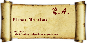 Miron Absolon névjegykártya
